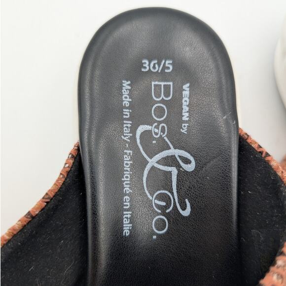 Vegan By Bos & Co Snakeskin Print Wedge Slides Sandals Brown Size US5 EU36 - Picture 7 of 8